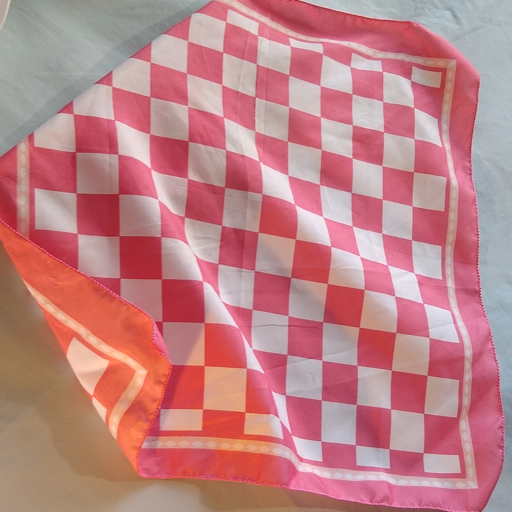 Pink * White Checkered  Scarf